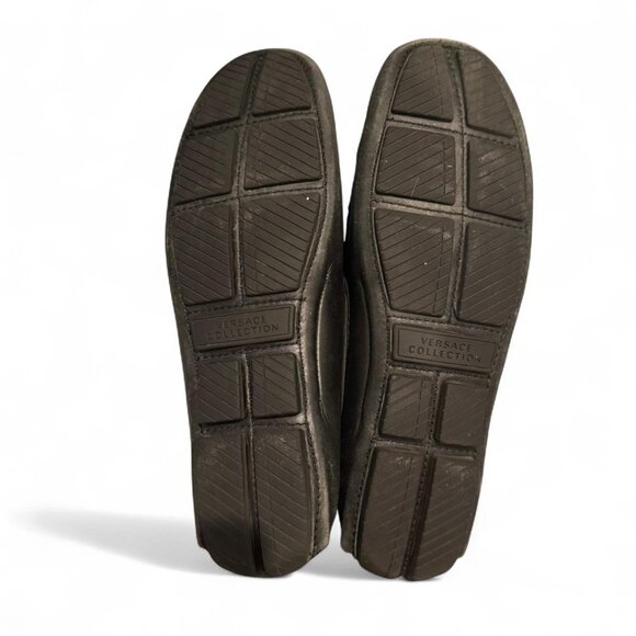 Black leather Versace Collection loafers - Picture 6 of 6